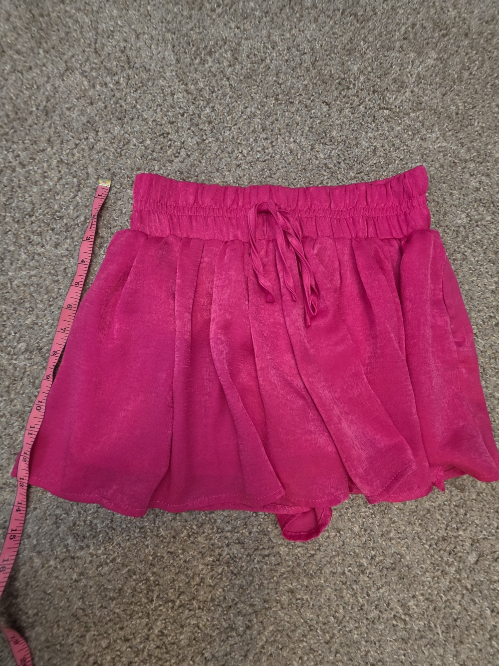 Glam Hot Pink Flowy Ruffle Skort Shorts - Size Medium